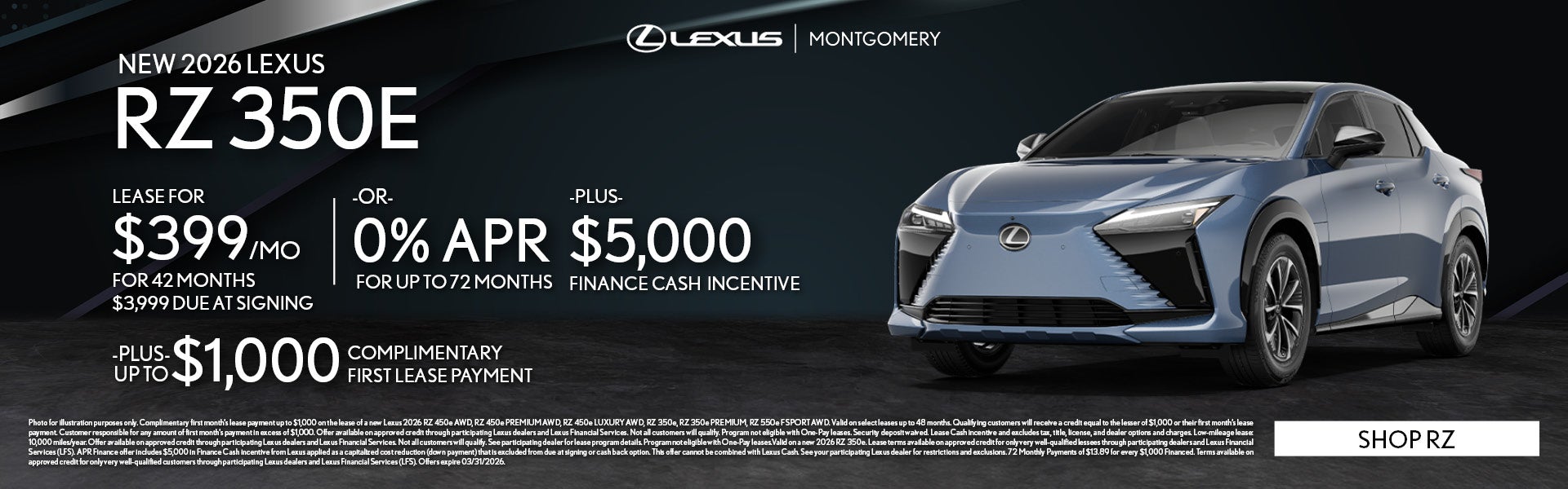 NEW 2026 LEXUS RZ 350E